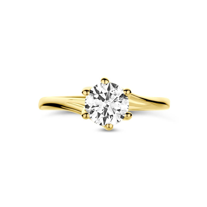 14k Geelgouden ring met 1.00ct lab grown diamant