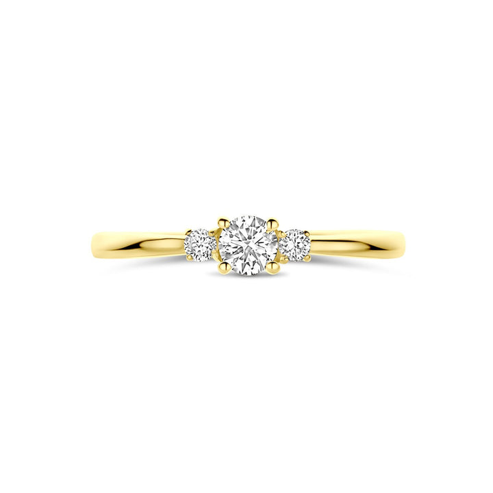 14k Geelgouden ring met 0.25ct lab grown diamant