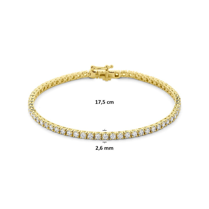 Verguld 925 zilveren tennis armband met lab grown diamant