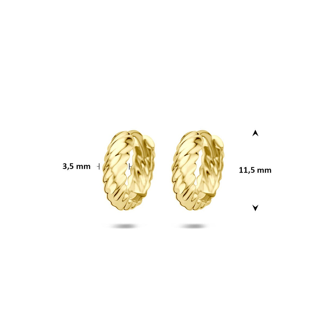 14k Geelgouden gedraaide klapoorringen