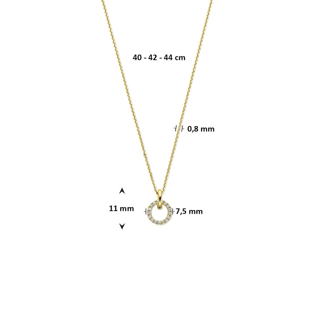 Gouden Collier 14k met Zirkonia – Pavé Zetting