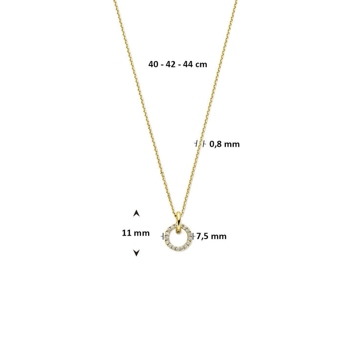 Gouden Collier 14k met Zirkonia – Pavé Zetting
