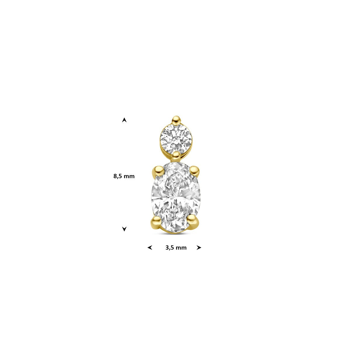 14k Geelgouden hanger met lab grown diamant