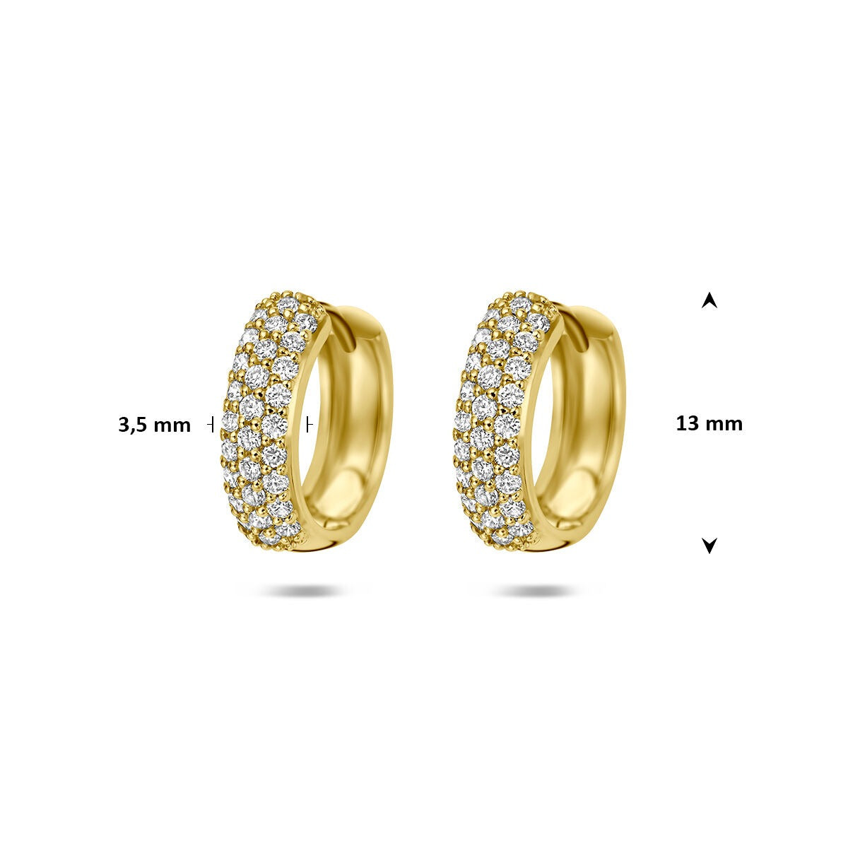 14k Geelgouden klapoorringen met lab grown diamant