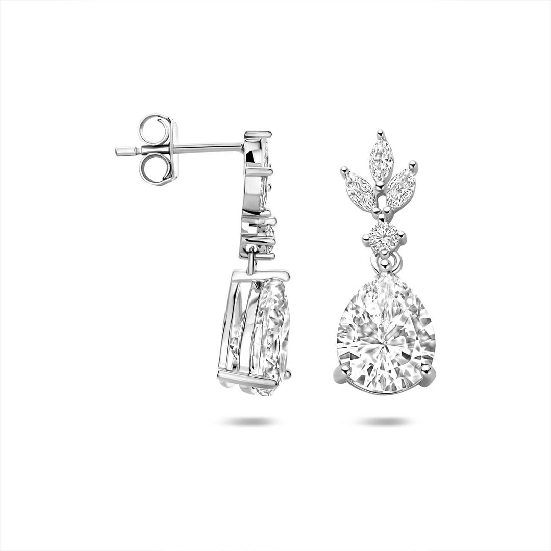 Gerhodineerd zilveren oorhangers met zirkonia