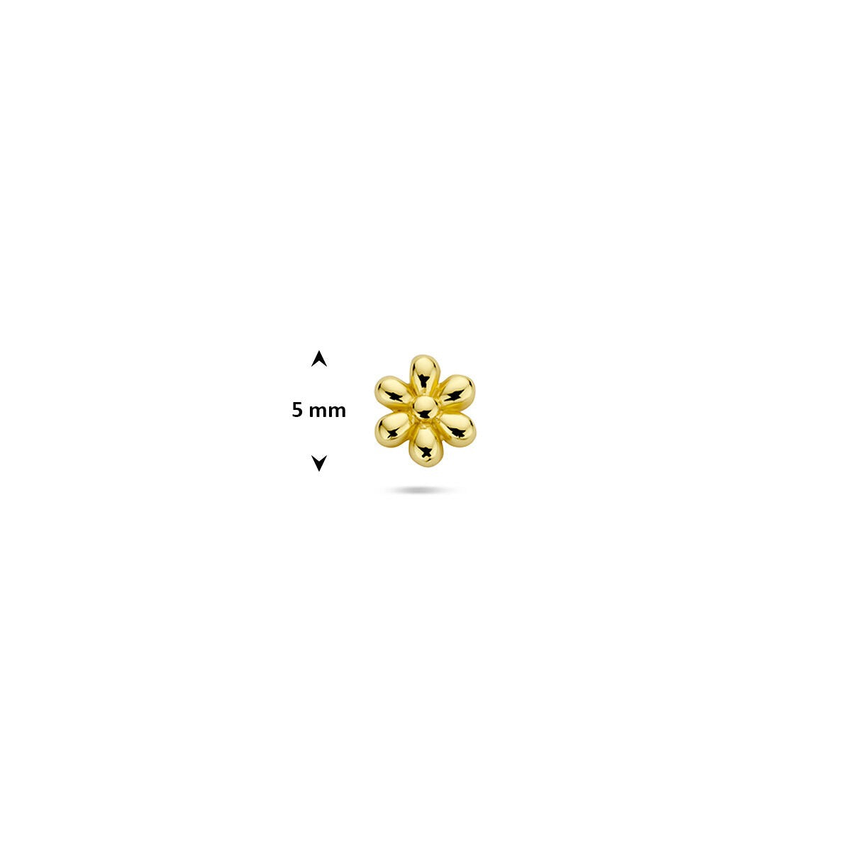 Verguld zilveren flat back piercing bloem – 925 zilver