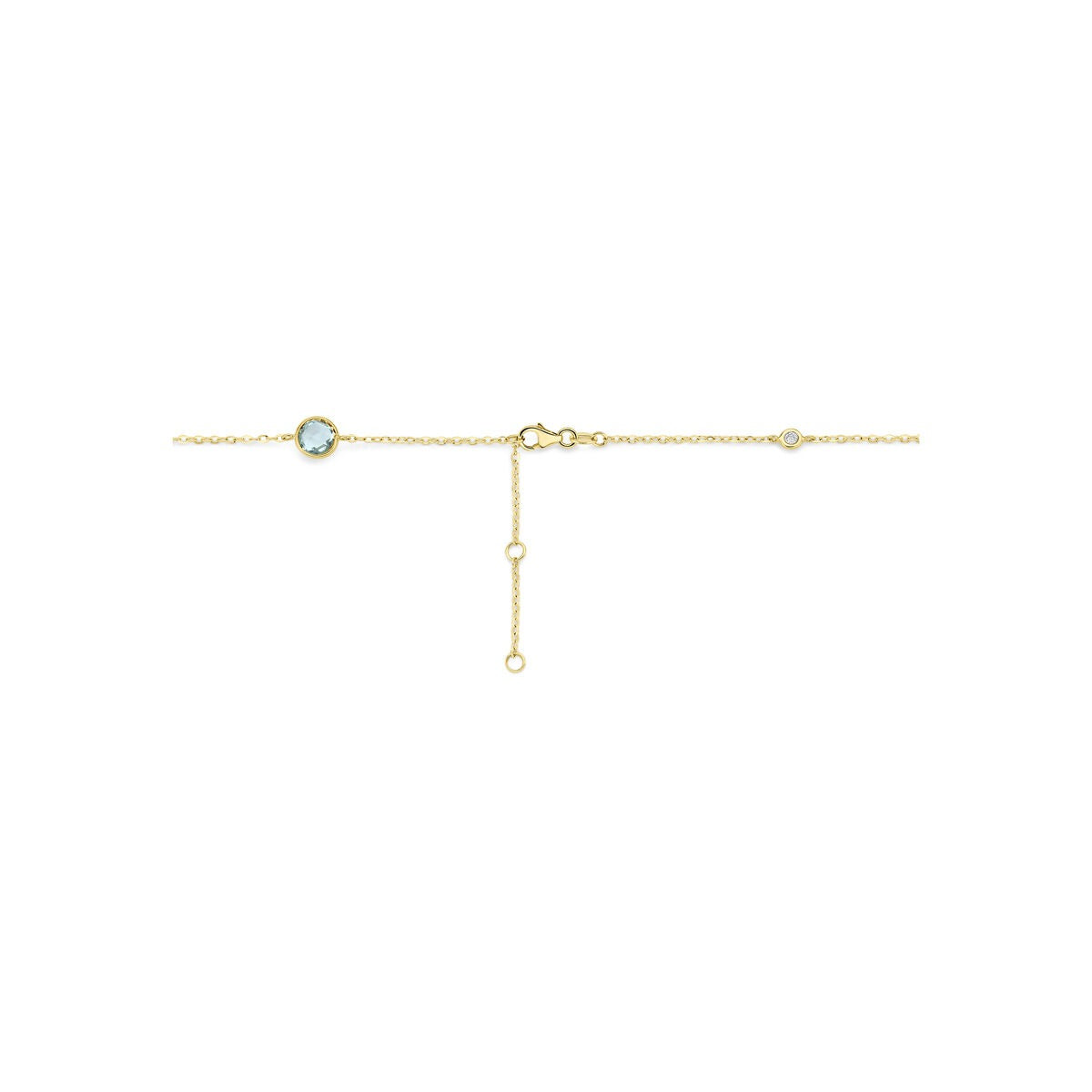 14k geelgouden collier met citrien, amethist, topaas en diamant 0,25 ct