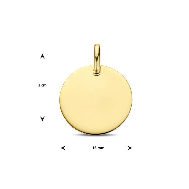 9k Geelgouden Graveerhanger Rond
