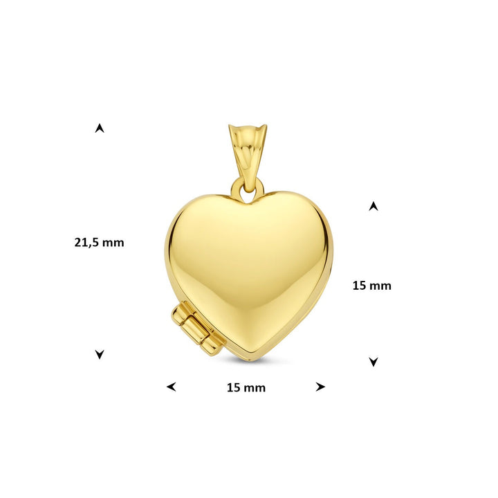 9k Geelgouden Hartjes Medaillon 15 mm
