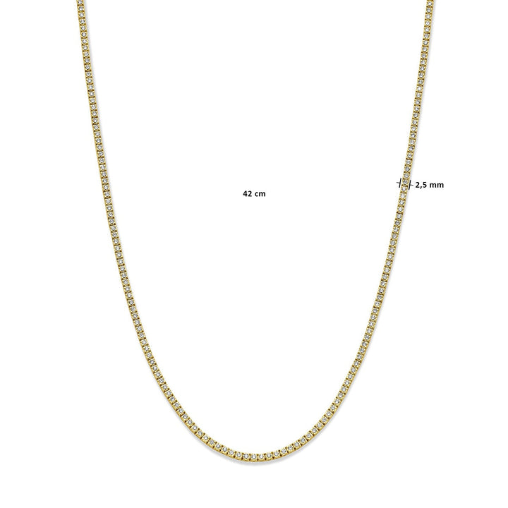 14k geelgouden tenniscollier met lab grown diamanten – 5.00ct