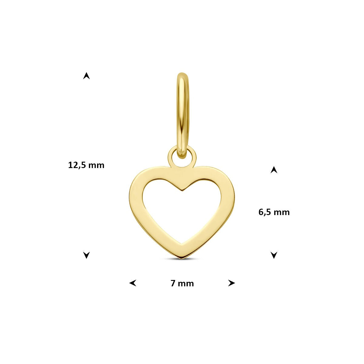 14k Geelgouden hartje hanger