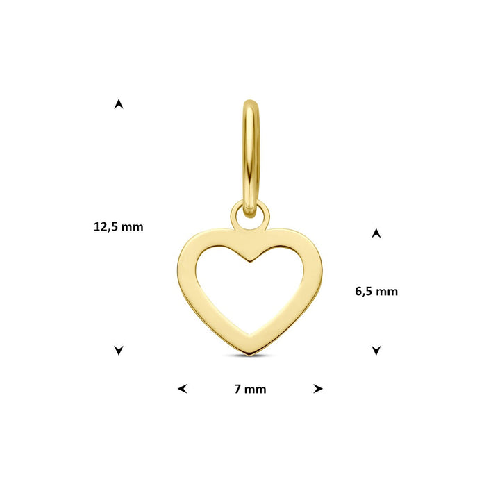 14k Geelgouden hartje hanger