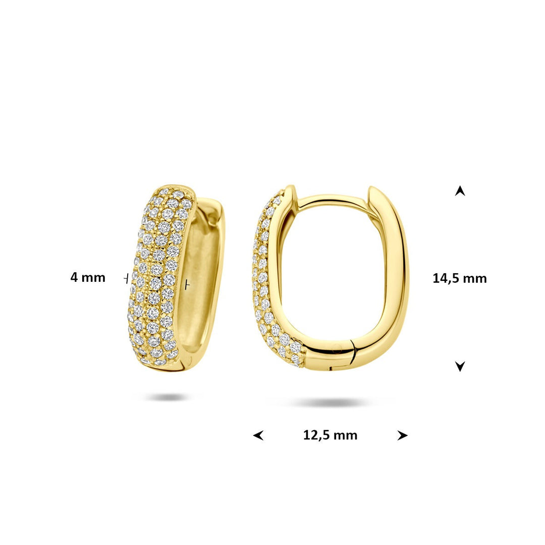 Verguld 925 zilveren oorringen met zirkonia