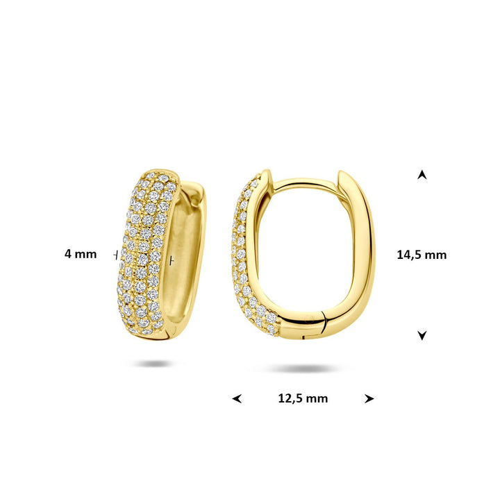 Verguld 925 zilveren oorringen met zirkonia