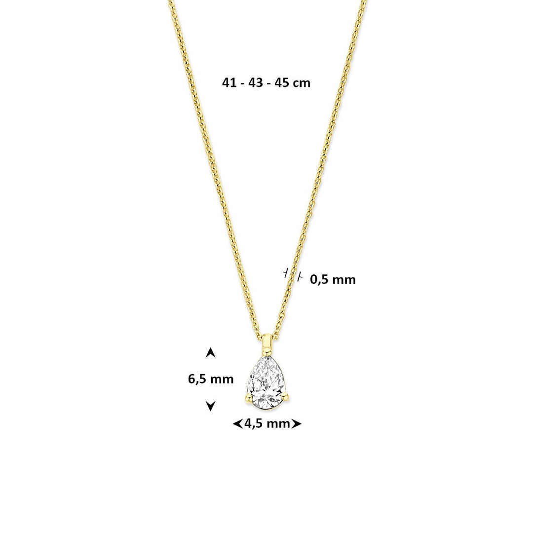 14k Gouden ketting met lab grown diamant