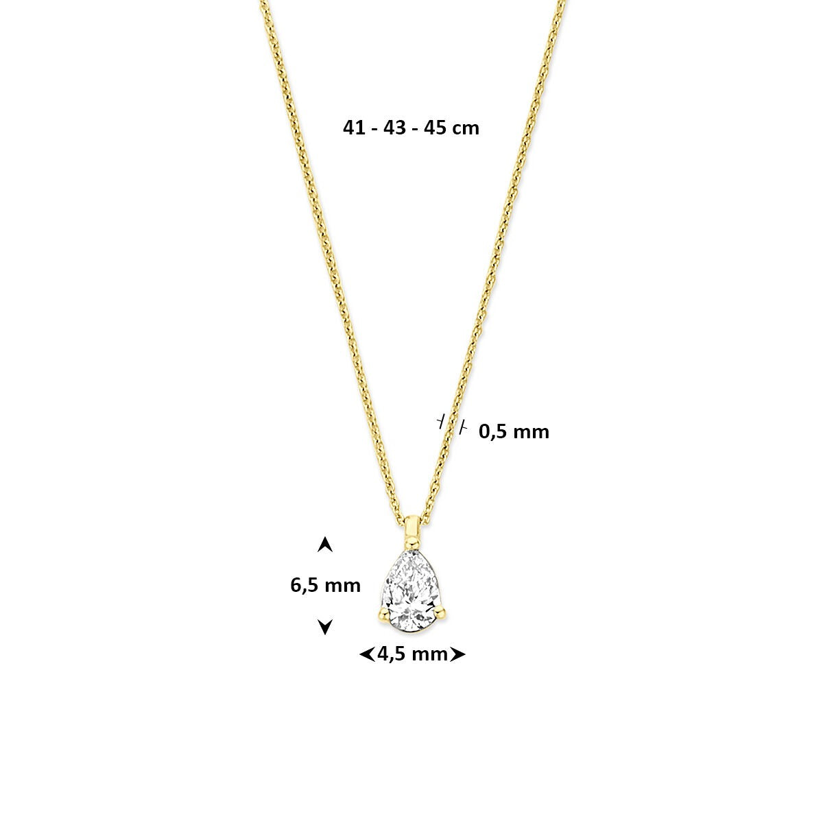 14k Gouden ketting met lab grown diamant