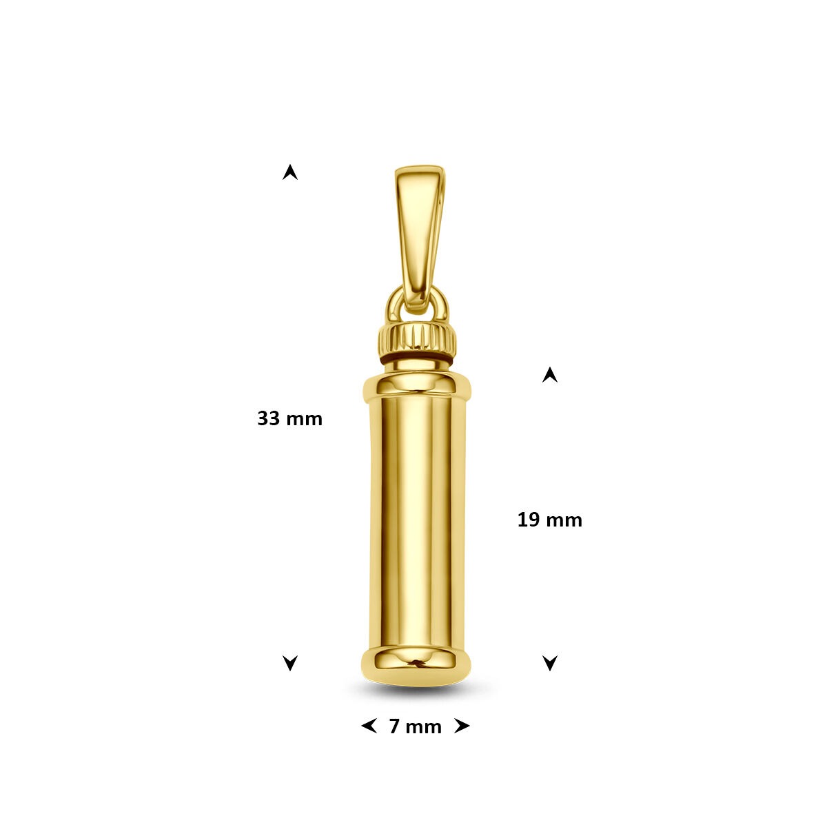 9k Geelgouden urnhanger poli