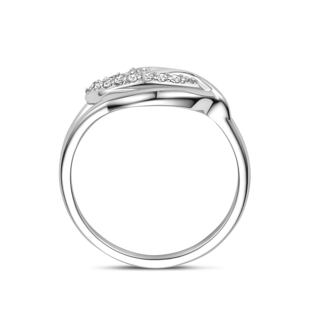 Zilveren damesring met zirkonia – 10 mm breed