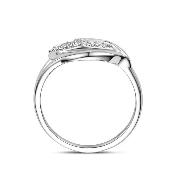 Zilveren damesring met zirkonia – 10 mm breed