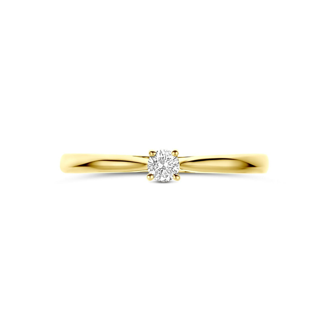 14k Geelgouden ring met 0.10ct lab grown diamant