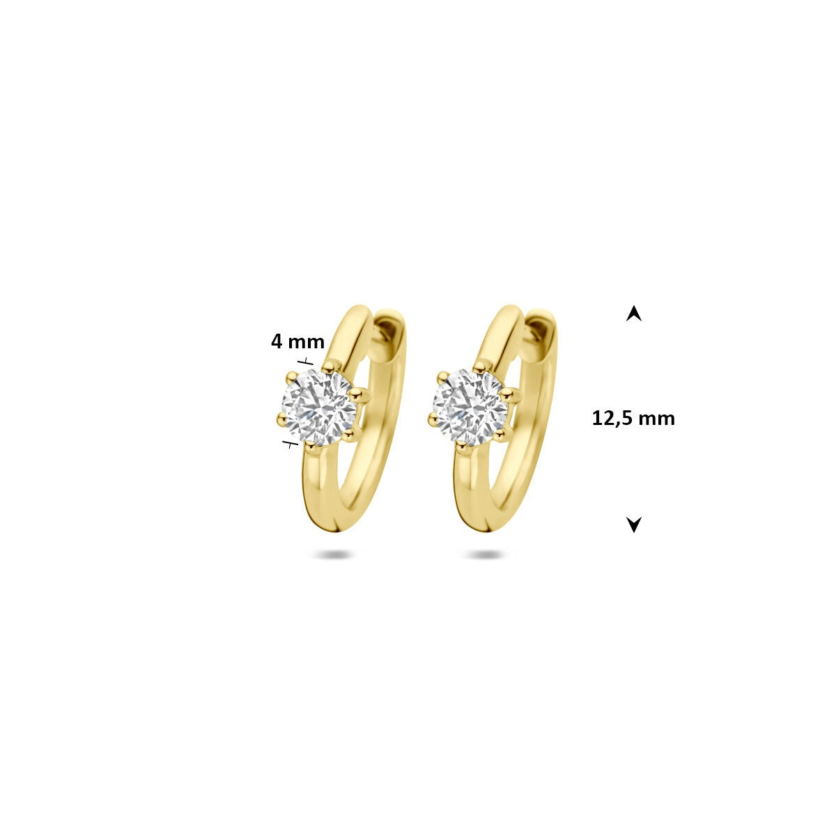14k Gouden oorringen met lab grown diamant