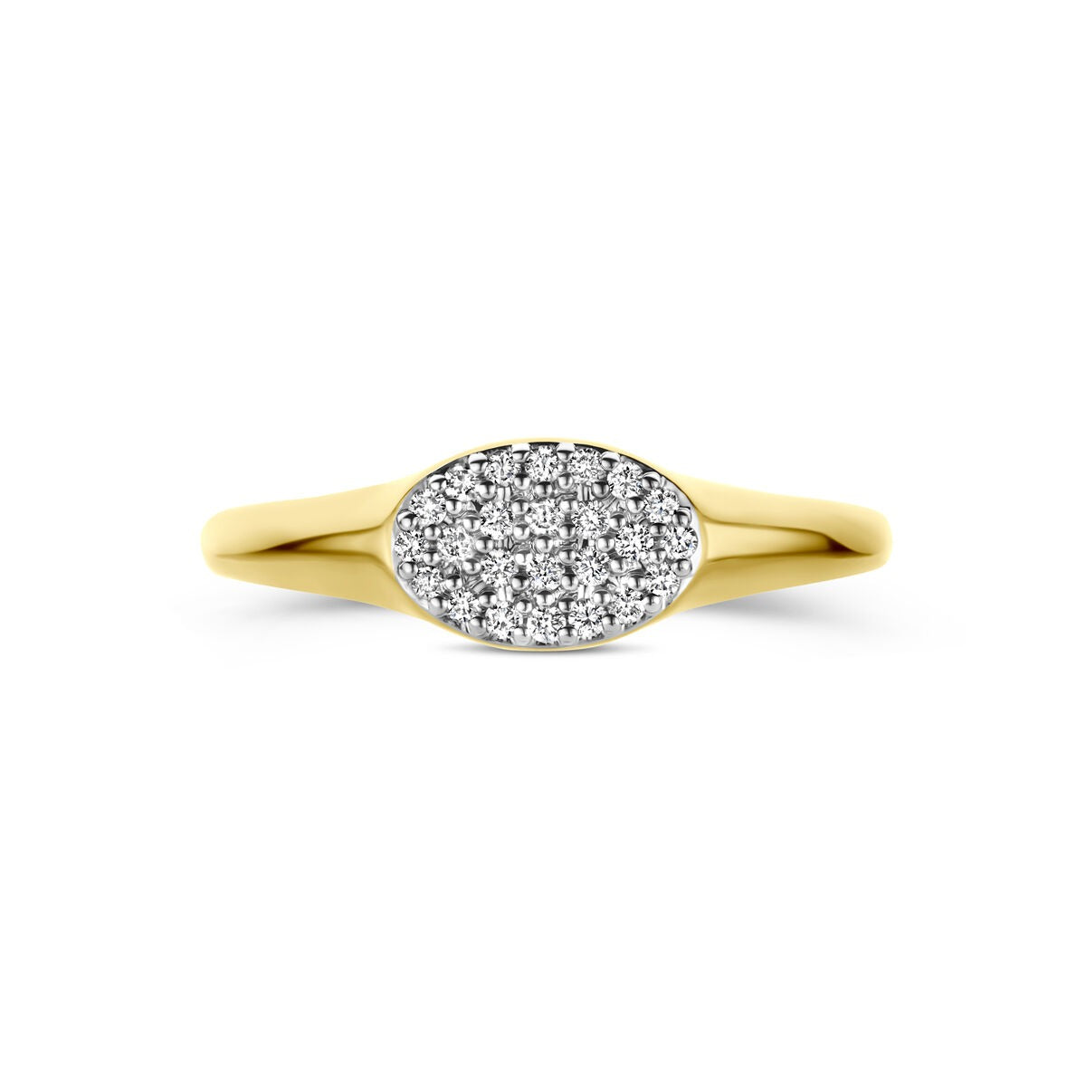 14k geelgouden ring met lab grown diamant