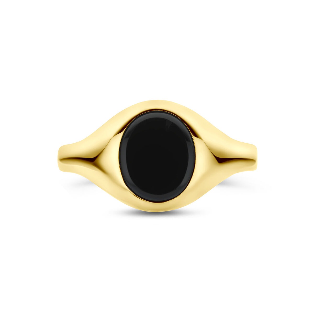 9k Geelgouden ring met onyx