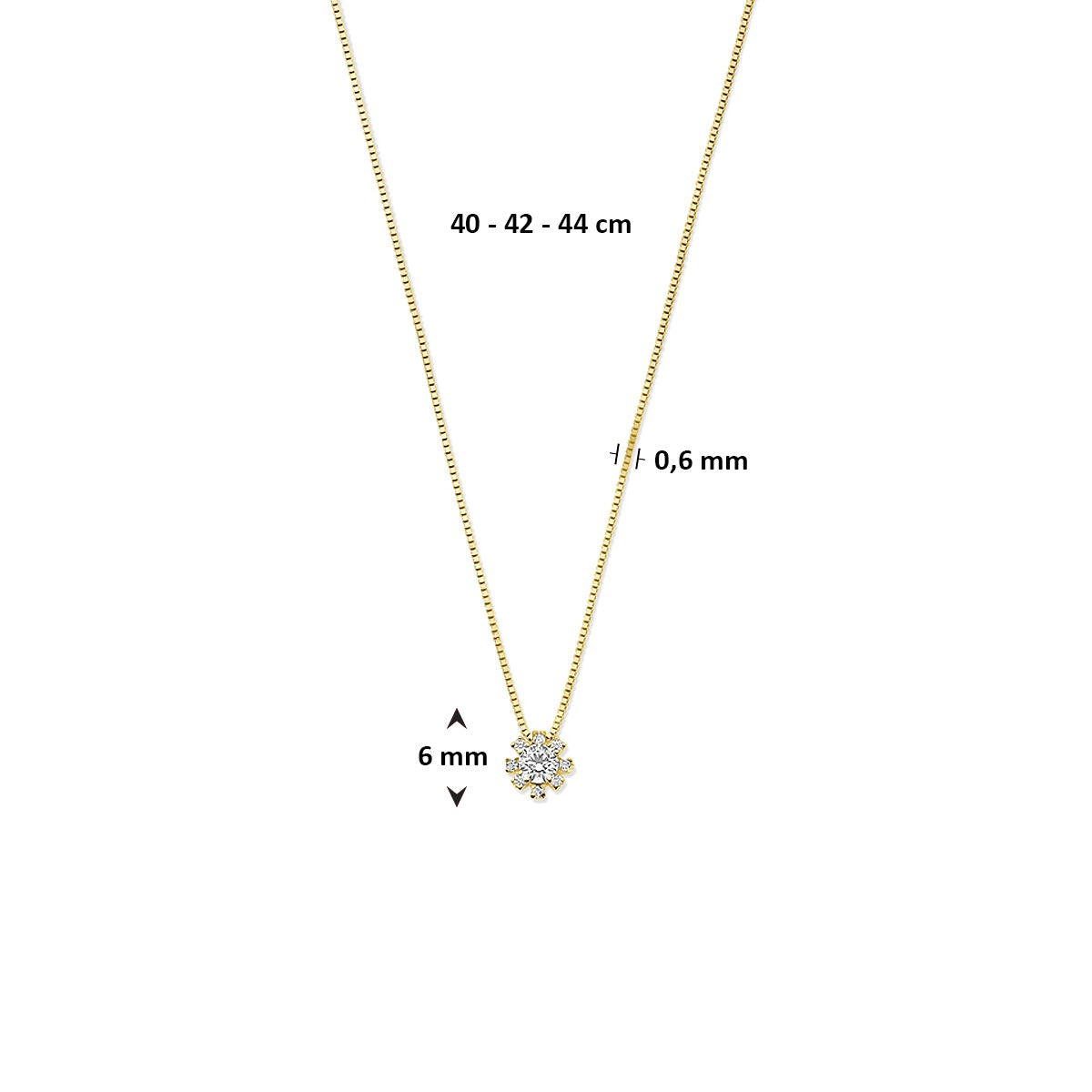 Gouden Collier 14k met Zirkonia – Entourage Zetting
