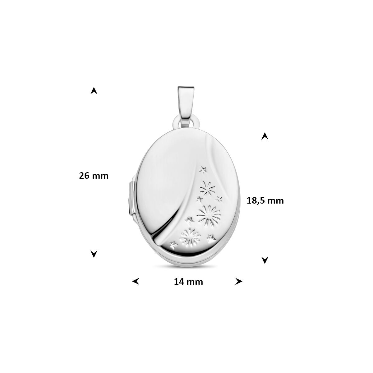Zilveren medaillon – ovaal gerhodineerd 925 zilver