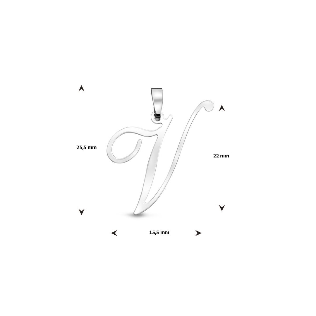 Gerhodineerd zilveren letterhanger