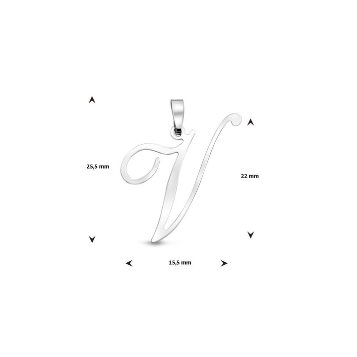 Gerhodineerd zilveren letterhanger