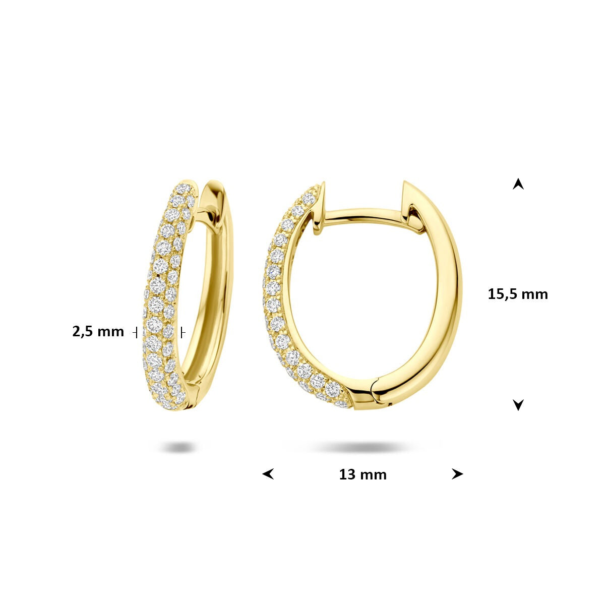 14k Gouden oorringen met diamant