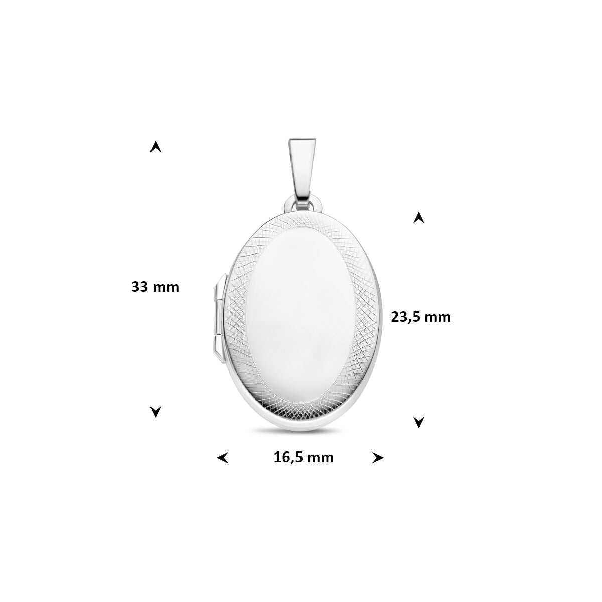 Zilveren medaillon – ovaal gerhodineerd 925 zilver