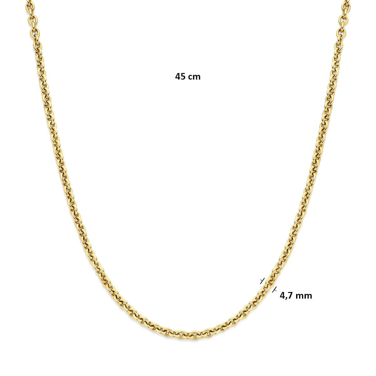 14k geelgouden collier met ankerschakel