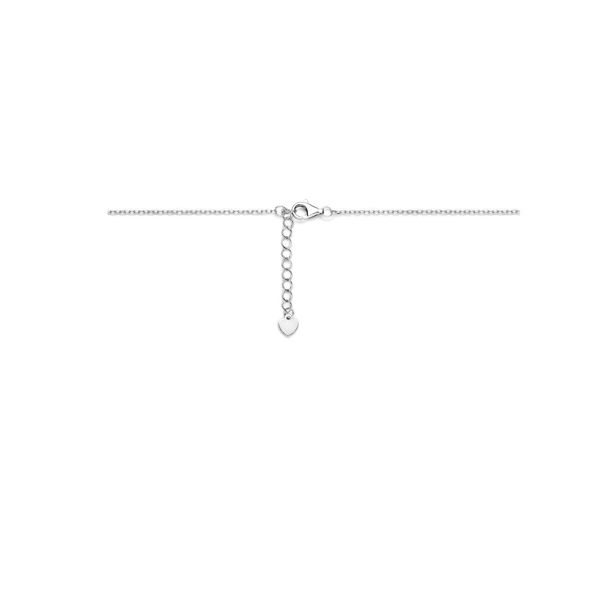 Zilveren ketting met saffier en zirkonia – gerhodineerd 925 zilver