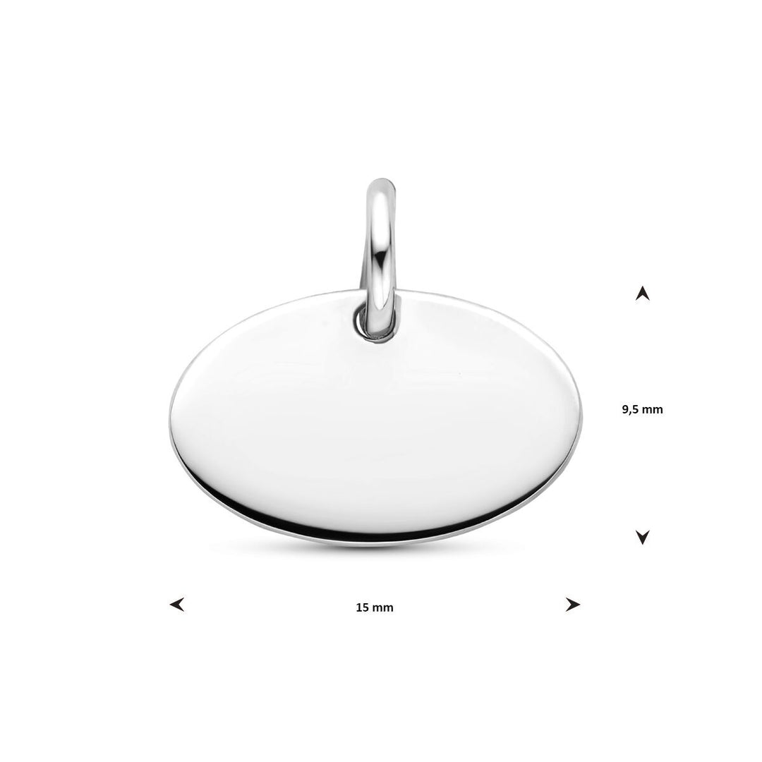 925 Gerhodineerd Zilveren Graveerhanger