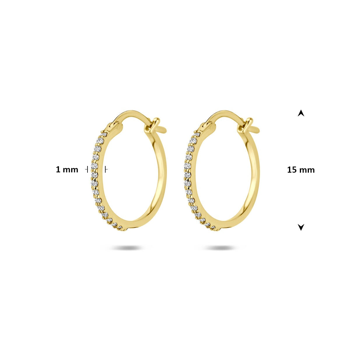 14k Geelgouden Oorringen met Lab Grown Diamant 0,15 ct