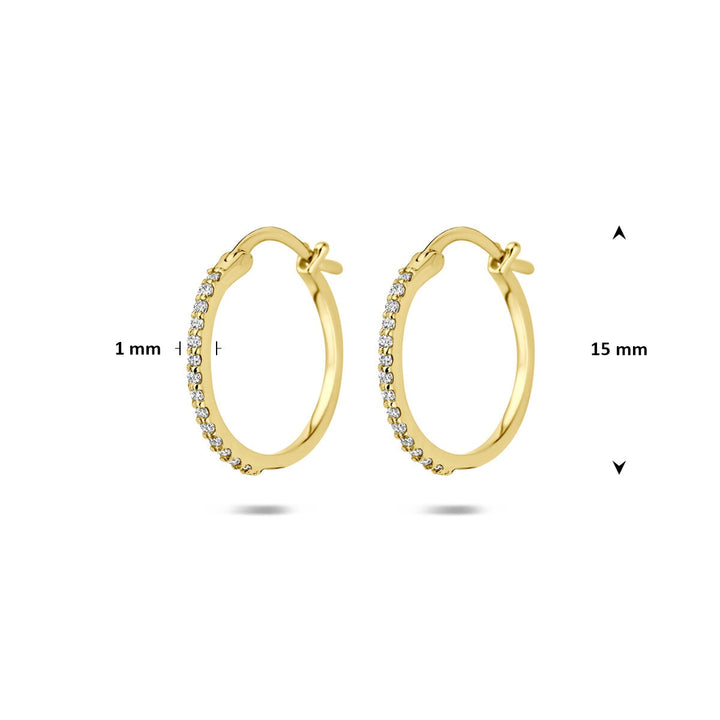 14k Geelgouden Oorringen met Lab Grown Diamant 0,15 ct