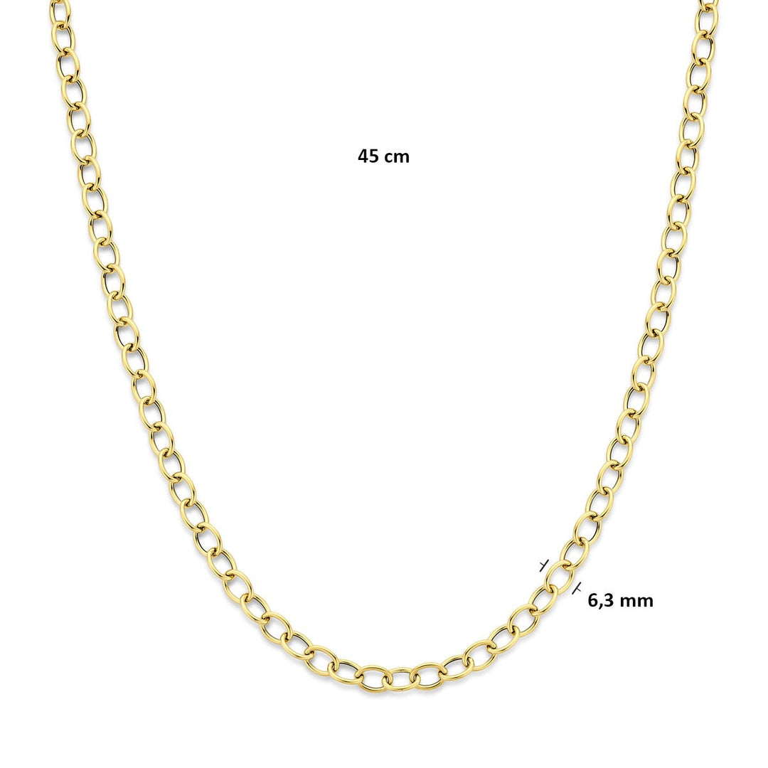 14k Geelgouden Schakel Ketting Anker