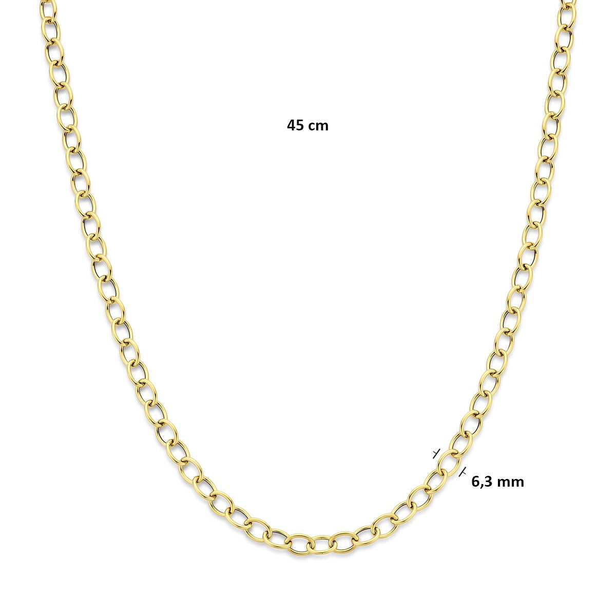 14k Geelgouden Schakel Ketting Anker