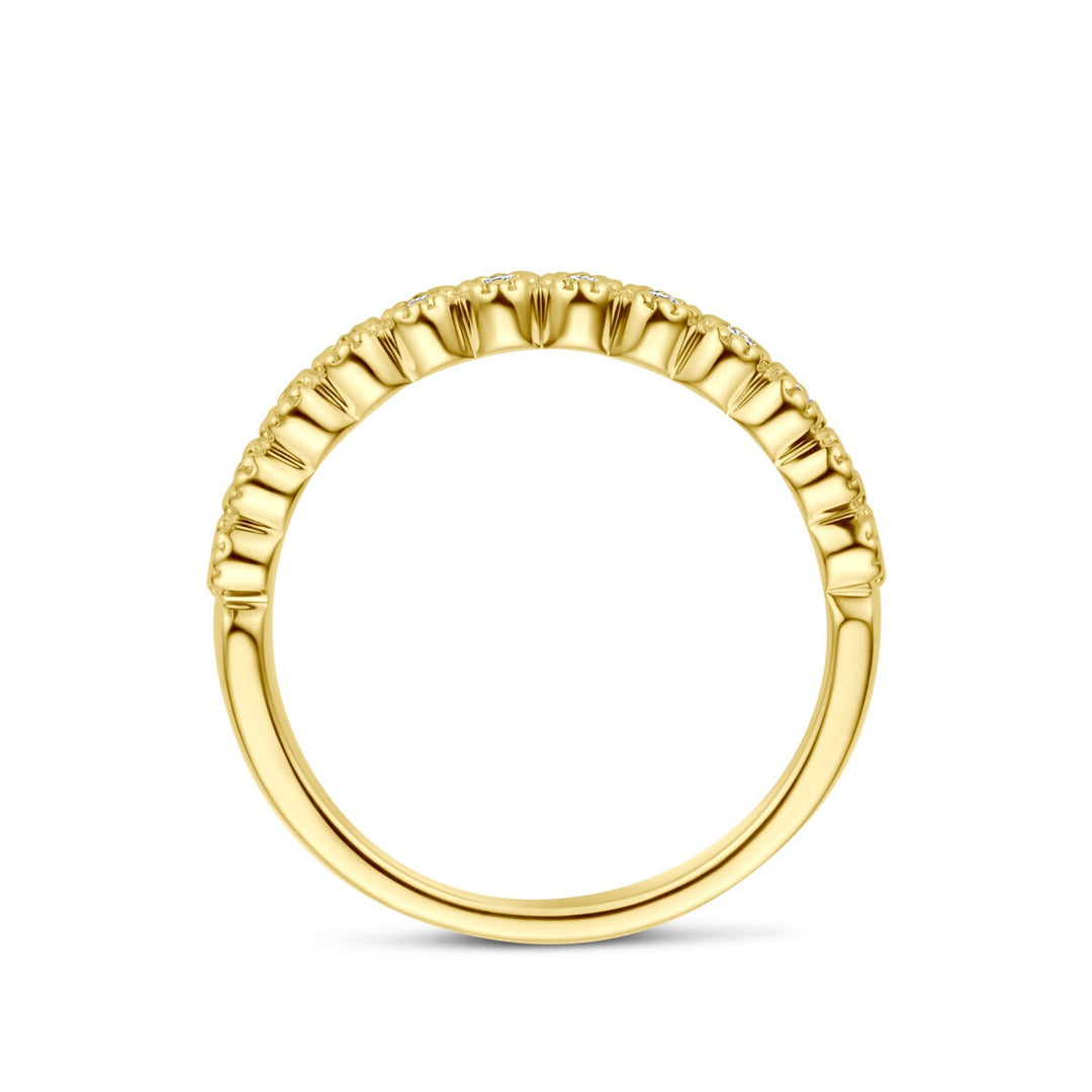 14k Geelgouden Alliance Ring met Diamant 0,18 ct