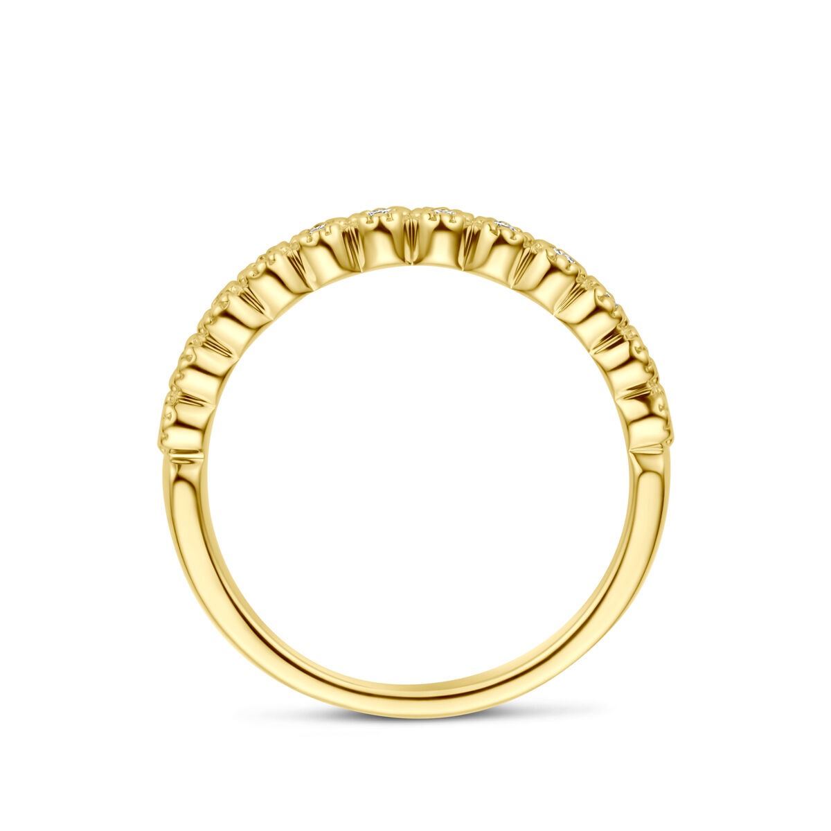 14k Geelgouden Alliance Ring met Diamant 0,18 ct