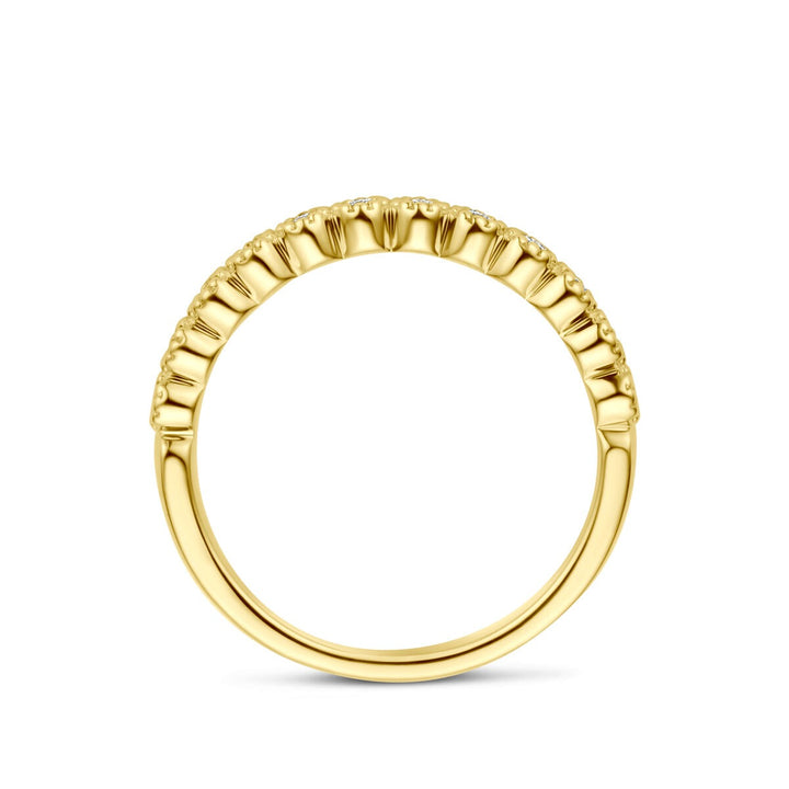 14k Geelgouden Alliance Ring met Diamant 0,18 ct