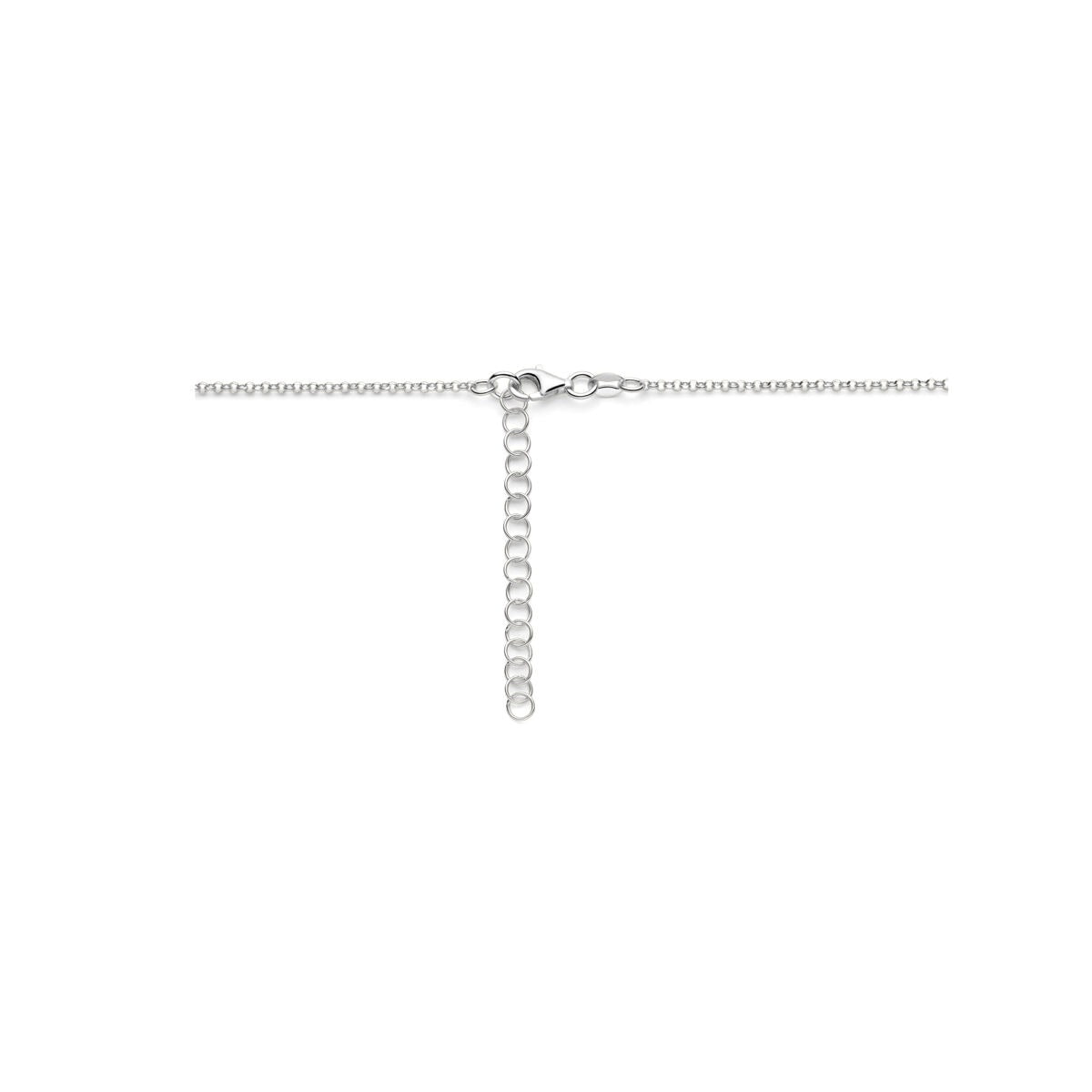 Zilveren dames ketting met druppel hanger – gerhodineerd collier 40-45 cm