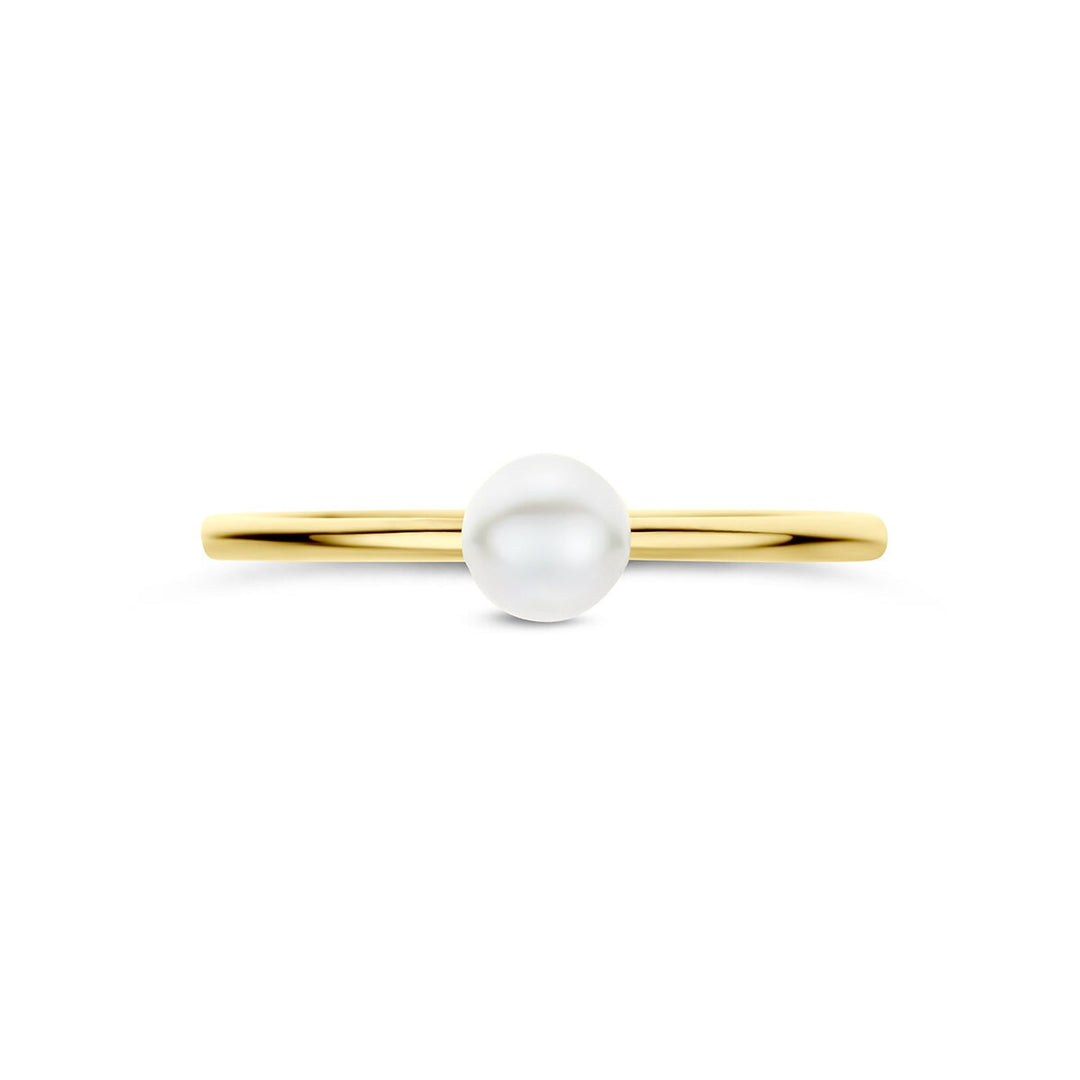 14k Geelgouden ring met parel