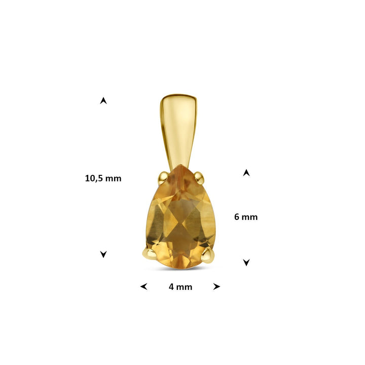 14k Geelgouden hanger met citrien
