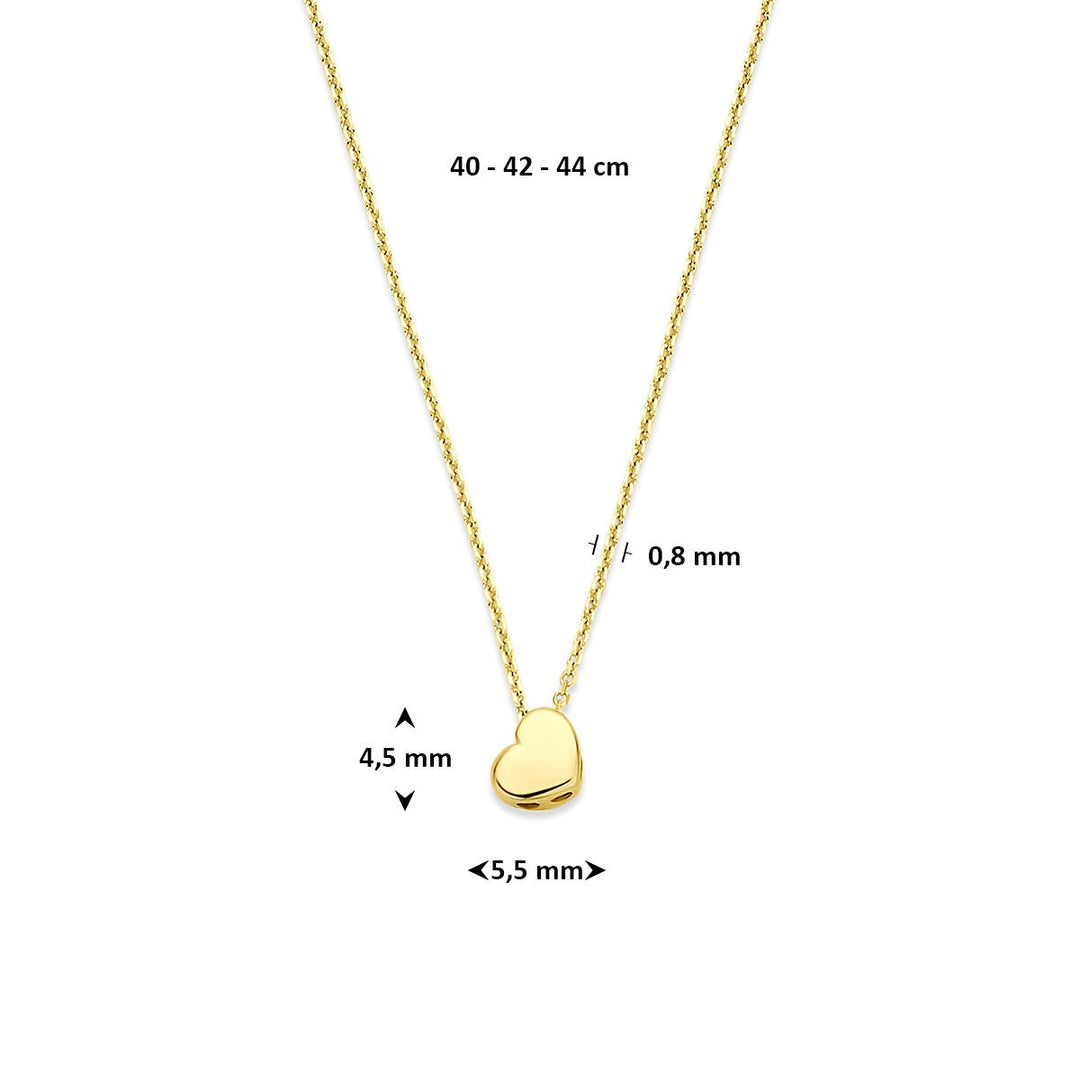 14k Geelgouden ketting met hartje