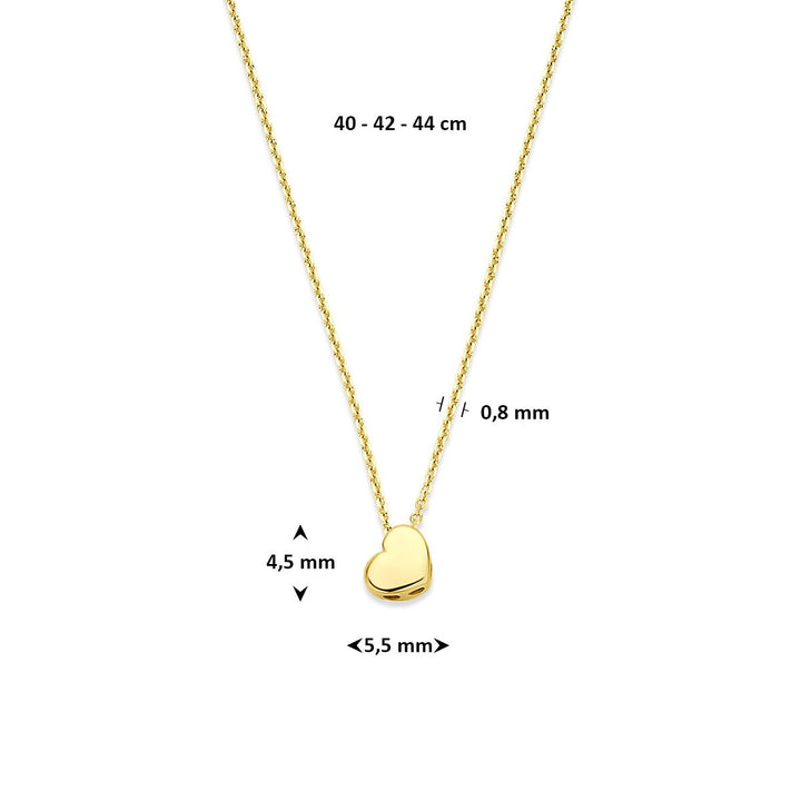 14k Geelgouden ketting met hartje