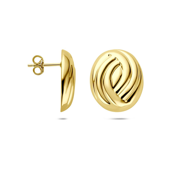 Verguld zilveren oorknoppen dames – geelgoudkleurig