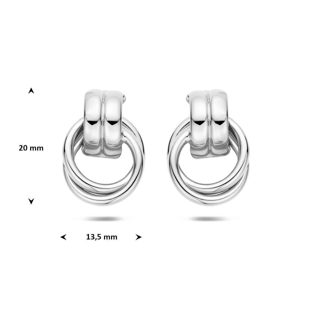 Gerhodineerd 925 zilveren stekeroorringen 20 x 13.5 mm